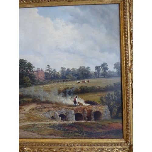 486 - Thomas Baker (of Leamington) (1809-1864) - 1843 Prospect of Radford Manor in a River Landscape. Sign... 