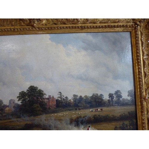 486 - Thomas Baker (of Leamington) (1809-1864) - 1843 Prospect of Radford Manor in a River Landscape. Sign... 