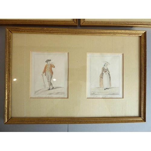 557 - A set of five mid-19th century watercolour figural studies: 'A Woman of the Neighbourhood of Antwerp... 