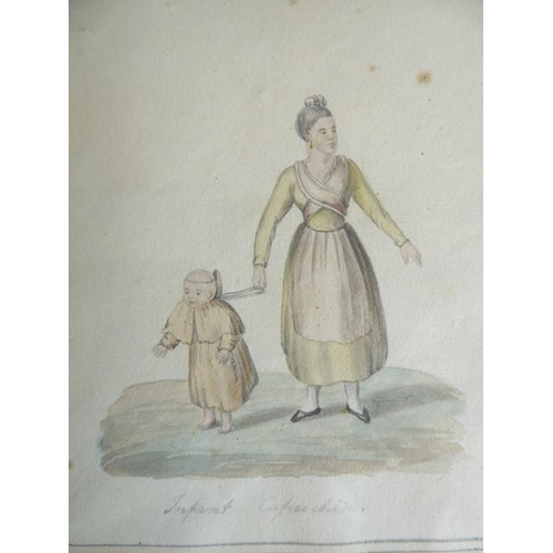 557 - A set of five mid-19th century watercolour figural studies: 'A Woman of the Neighbourhood of Antwerp... 