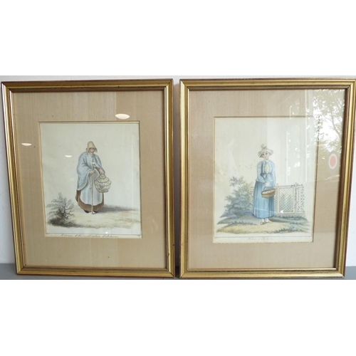 557 - A set of five mid-19th century watercolour figural studies: 'A Woman of the Neighbourhood of Antwerp... 