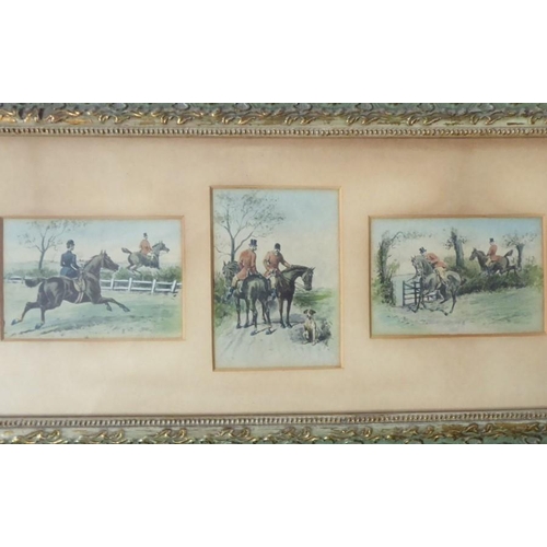 559 - Four drawings of British sporting interest and a pair of prints: 
 1. Cuthbert Bradley (British 1861... 