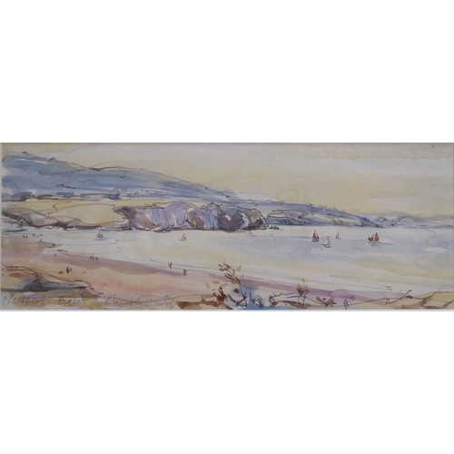 582 - Elizabeth Haines (Welsh Contemp.), ‘Newport Bay’, Signed & insc. watercolour, 4 x 11 ins (10.5 x 28 ... 