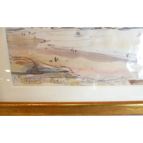 582 - Elizabeth Haines (Welsh Contemp.), ‘Newport Bay’, Signed & insc. watercolour, 4 x 11 ins (10.5 x 28 ... 