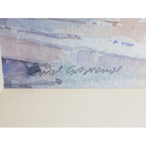 585 - David Grosvenor (Welsh born 1956), ‘Y Traeth, Llanddwyn’, Signed watercolour, 5 ¾ x 8 ins (14.5 x 20... 