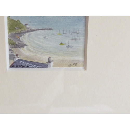 586 - Philip Snow (Welsh Contemp.), A miniature study of ‘Puffin Island’, Signed watercolour, 3 x 41/4 ins... 