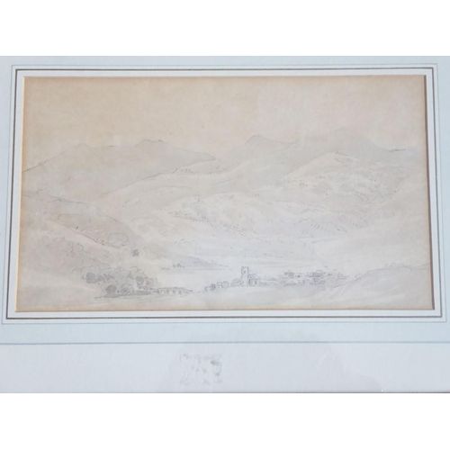 591 - Attributed to Mary Buckle (fl. early 19th century) - A view of Dolgellau. C. 1830, Inscribed verso. ... 