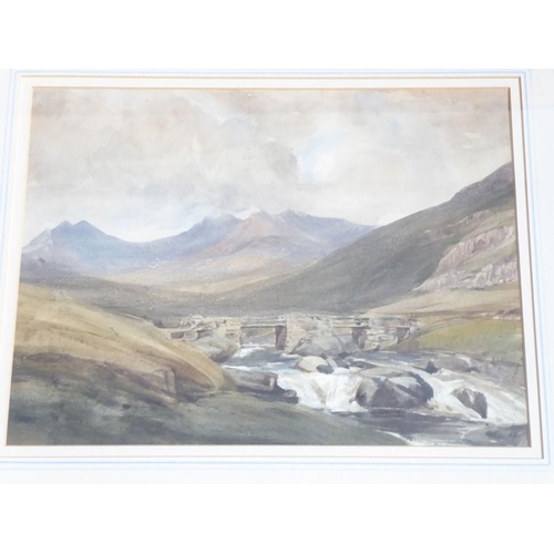 593 - Attributed to David Hull McEwan (1817-1873) - A view of Capel Curig. Pencil and watercolour, 8 ¾ x 1... 