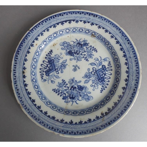 6 - Eight pieces of Chinese blue-and-white ceramics to include 18th century export ware: a large 19th ce... 