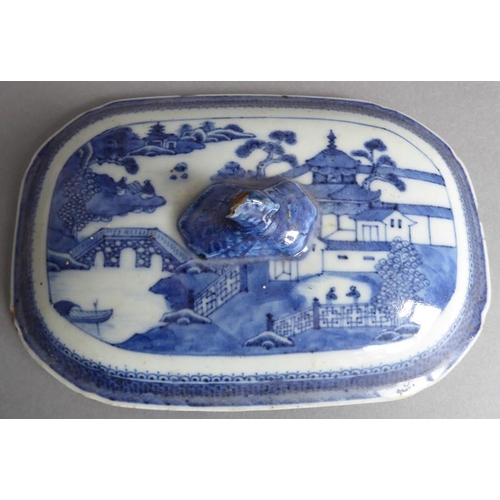 6 - Eight pieces of Chinese blue-and-white ceramics to include 18th century export ware: a large 19th ce... 