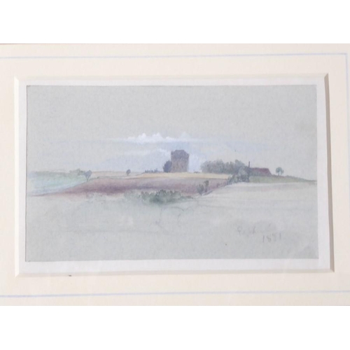 603 - Atrributed to Ada Dundas (1840-1887) - A landscape sketch, England. Inscribed and dated 1871. Waterc... 