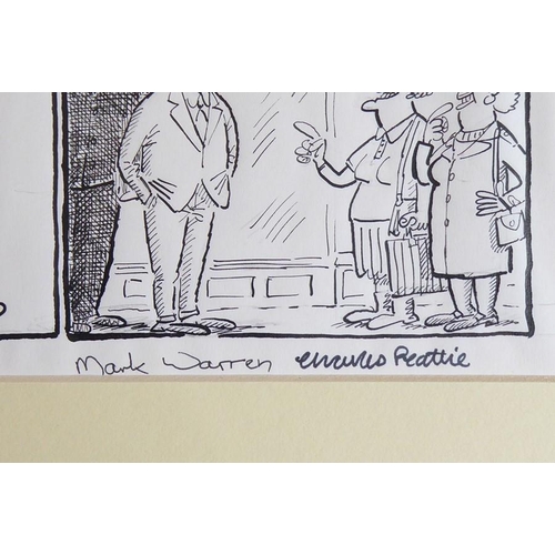 642 - *An original 'Celeb' cartoon strip from Private Eye magazine June 1999; the cartoon drawn in black i... 