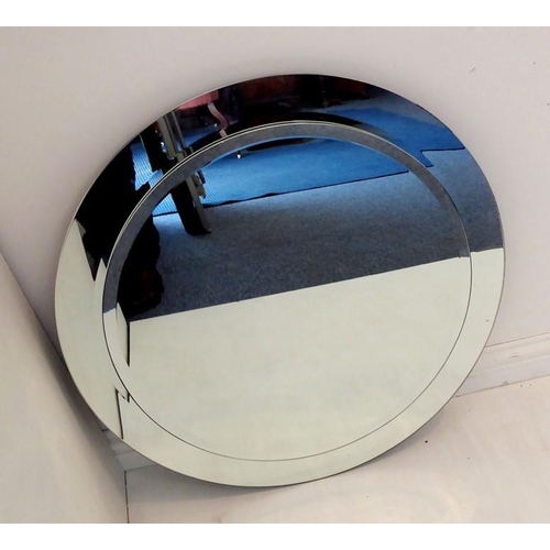 656 - A J. Robert Scott, Inc. custom-made mirror on mirror; three-quarter inch bevel on inner mirror and t... 