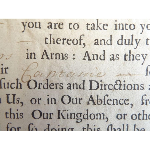 658 - A 1690 captaincy commission signed by William III and countersigned by his Principal Secretary, Robe... 