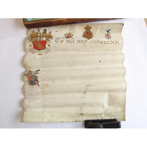 659 - The 1817 augmentation to the Arms of Lt.-Col. Edward Miles by authority of the Prince Regent, the Ga... 