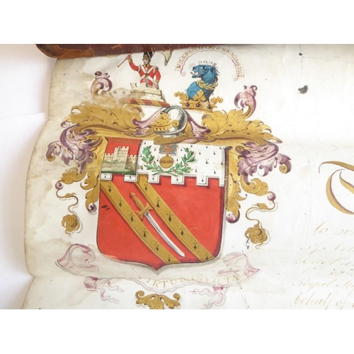 659 - The 1817 augmentation to the Arms of Lt.-Col. Edward Miles by authority of the Prince Regent, the Ga... 