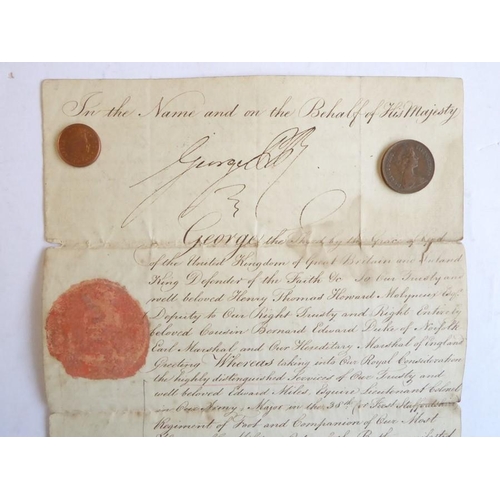 659 - The 1817 augmentation to the Arms of Lt.-Col. Edward Miles by authority of the Prince Regent, the Ga... 