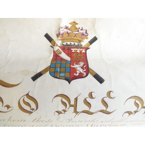 659 - The 1817 augmentation to the Arms of Lt.-Col. Edward Miles by authority of the Prince Regent, the Ga... 