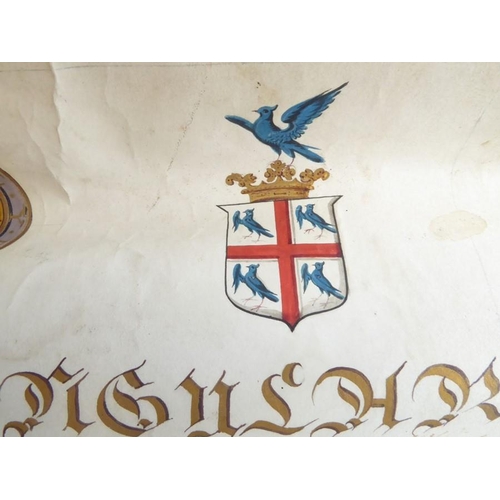 659 - The 1817 augmentation to the Arms of Lt.-Col. Edward Miles by authority of the Prince Regent, the Ga... 