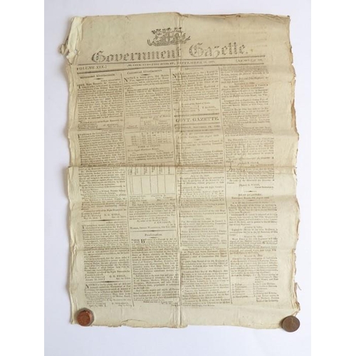 660 - A contemporary (1818) document relating to the knighthood conferred on Lt.-Col. Edward Miles by John... 