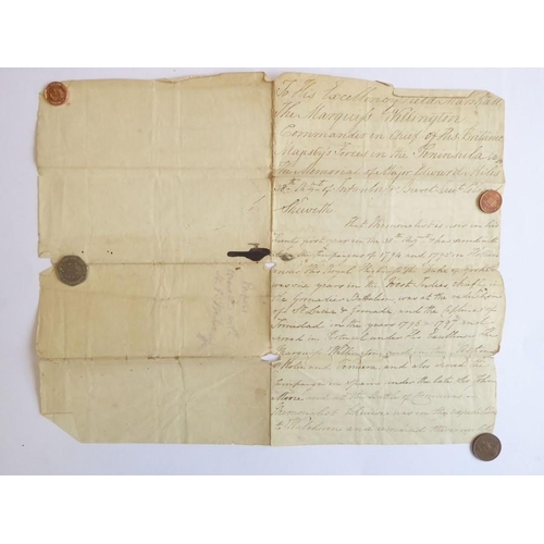 661 - The draft of the 1814 application to the Marquess of Wellington for the promotion of Brevet Colonel ... 