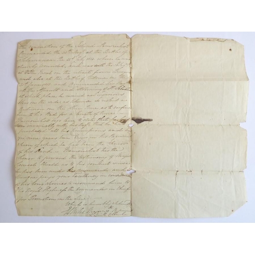 661 - The draft of the 1814 application to the Marquess of Wellington for the promotion of Brevet Colonel ... 