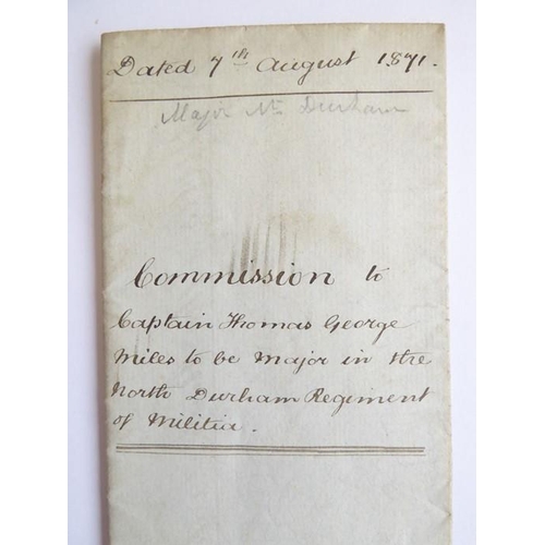 662 - The commission and other papers of  Major Thomas George Miles (1837-1892):

1. 1858 The Military Sec... 