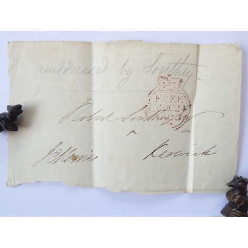 664 - Mary Wordsworth autograph note to Kate Southey and a part-envelope addressed in the hand of Robert S... 