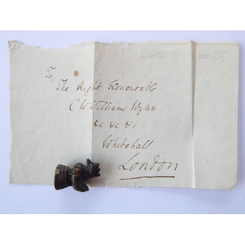 664 - Mary Wordsworth autograph note to Kate Southey and a part-envelope addressed in the hand of Robert S... 