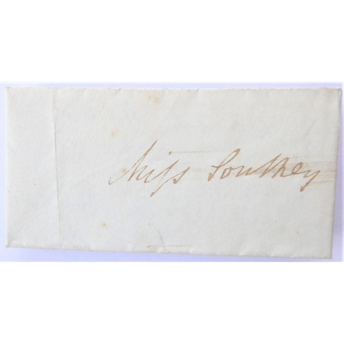 664 - Mary Wordsworth autograph note to Kate Southey and a part-envelope addressed in the hand of Robert S... 