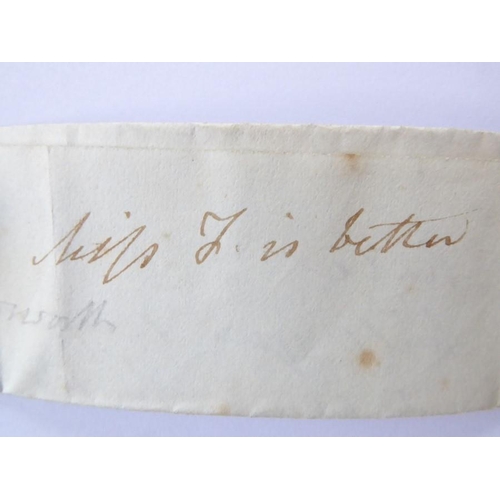 664 - Mary Wordsworth autograph note to Kate Southey and a part-envelope addressed in the hand of Robert S... 