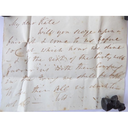 664 - Mary Wordsworth autograph note to Kate Southey and a part-envelope addressed in the hand of Robert S... 