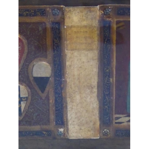 666 - A Fine Renaissance vellum book binding, the front cover embellished with a small portrait of a young... 