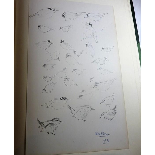 667 - PHILIP RICKMAN (1891-1982) - 'Bird Paintings and Sketches'. A large part-leather-bound folio contain... 