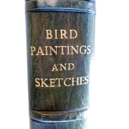 667 - PHILIP RICKMAN (1891-1982) - 'Bird Paintings and Sketches'. A large part-leather-bound folio contain... 