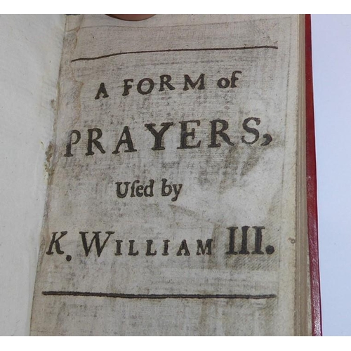 675 - An interesting miniature leather bound 'volume' (cased); 'A Form of Prayers used by K.William III.' ... 