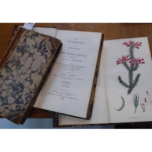 681 - Andrews, H. C. 'The Heathery; or a monograph of the Genus Erica...', three volumes printed by Richar... 