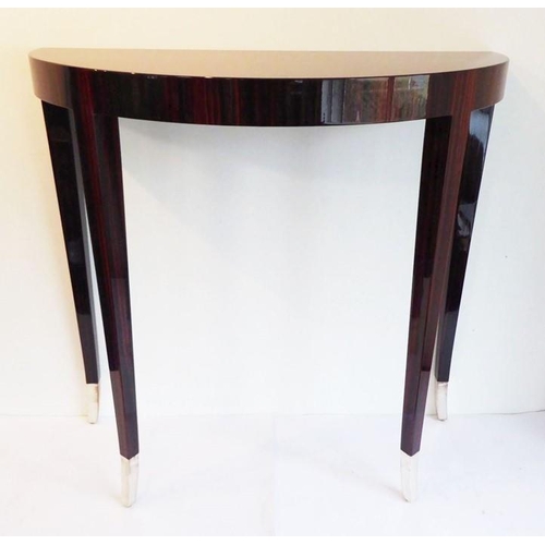 693 - The J. Robert Scott, Inc. 'Timothy' demi-lune console: designed by Sally Serkin Lewis, high polish m... 