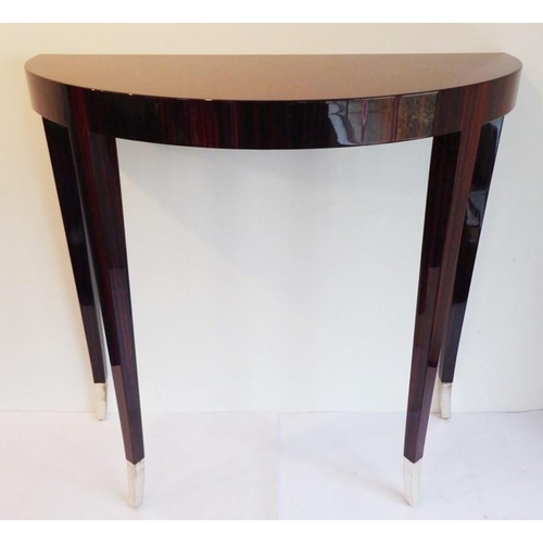 693 - The J. Robert Scott, Inc. 'Timothy' demi-lune console: designed by Sally Serkin Lewis, high polish m... 