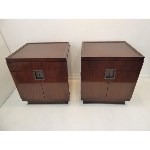 701 - A Baker Furniture pair of Boxer chests designed by Bill Sofield; each chest in American black walnut... 