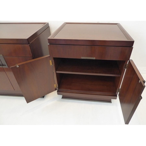 701 - A Baker Furniture pair of Boxer chests designed by Bill Sofield; each chest in American black walnut... 