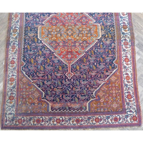 736 - A north-west Persia Hamadan carpet; circa 1900, with vegetable dye colours, central medallion on ind... 