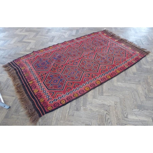 738 - An Afghan Kilim; early 20th century, north Afghanistan (198cm (6'6