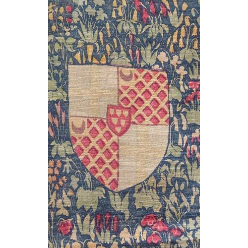 759 - A modern lined wall-hanging medieval-style tapestry depicting a knight in armour (177cm x 140cm)