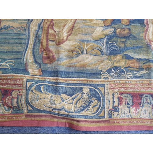 761 - A modern wall tapestry 'Les Herauts' (The Heralds); a copy of a 17th century tapestry depicting hera... 