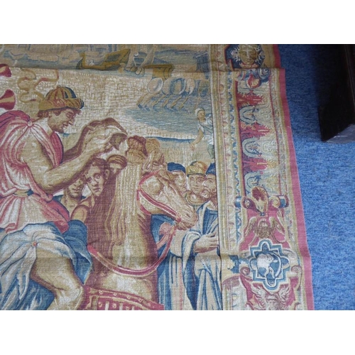 761 - A modern wall tapestry 'Les Herauts' (The Heralds); a copy of a 17th century tapestry depicting hera... 