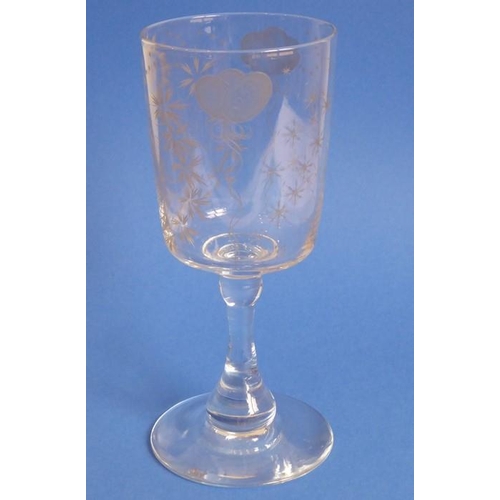 80 - A heavy and large oversized goblet engraved to commemorate the Coronation of Elizabeth II in 1953 be... 