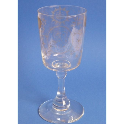 80 - A heavy and large oversized goblet engraved to commemorate the Coronation of Elizabeth II in 1953 be... 