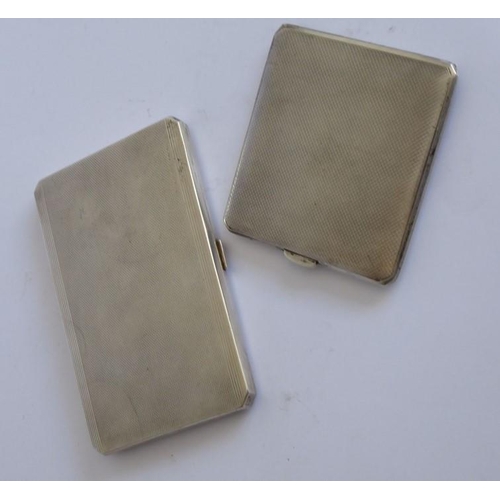 117 - Two heavy early 20th century hallmarked silver cigarette cases: each with Birmingham assay marks and... 