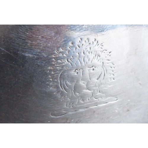 126 - A heavy silver snuff box;  full length vesta rasp to the underside, engraved armorial to the lid, as... 